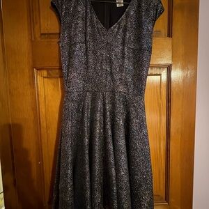 Bar III Gray Fit and Flare Mini Dress V-Neck